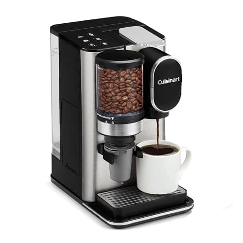 Cuisinart Single-Serve Coffee Maker + Coffee Grinder with 8, 10, and 12 oz. Serving Size, Compatible with Single-Cup Pods, 48-Ounce Removable Reservoir, Stainless Steel, DGB-2SS | 48-Ounce, Removable Reservoir, 120 volts, Stainless Steel - Image 1