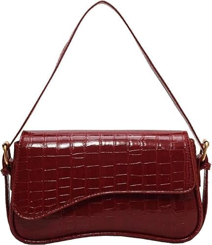 Shoulder Bag for Women Y2K Trendy Purse Vegan Leather Hobo Handbags Clutch Saddle Bag with 2 Removable Strap - Image 1