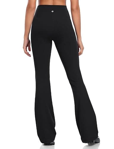 HeyNuts Harmony Flare Leggings 29"/30.5"/32.5"/34.5" | High Waisted, Wide Leg, Bootcut, Yoga, Casual, Lounge, Tummy Control, Compression, Buttery Soft, Inner pocket, for Women - Image 1