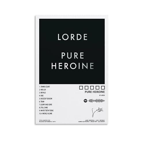 FIMGLK Lorde Poster Pure Heroine Album Cover Posters for Room Aesthetic Canvas Wall Art for Teens Room Decor12x18inch(30x45cm), Unframe-style-1 - 18L" x 12W" - Unframe-style-1 - Image 1