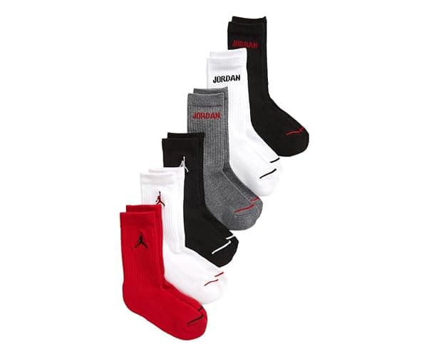 Jordan Boys 6-Pk. Crew Socks Shoe Size 3Y-5Y/Sock Size 7-9 - Image 1