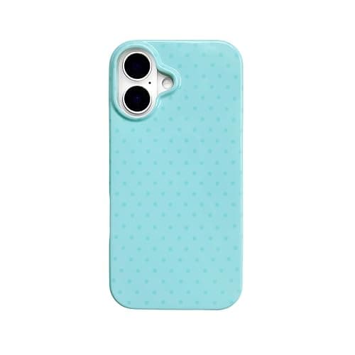 Luukalubo Teal Cute Polka Dot Glossy Slim Phone Case for iPhone 17 | Aesthetic Trendy Vintage Preppy Small Light Teal Green Dotted Shockproof Protective Cover for Women Girls - Image 1