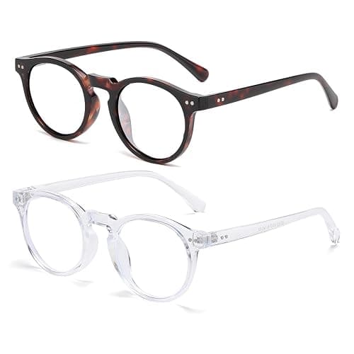 JOVAKIT Round Blue Light Glasses for Women Men Fashion Retro 90s Small Frame Computer Eyeglasses Anti Eyestrain - Image 1
