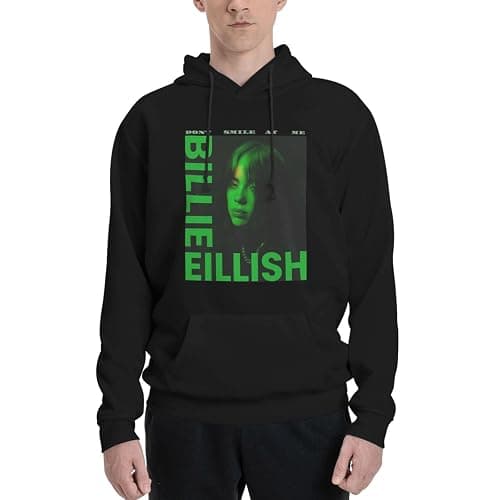 ARKJONVH Men's Billies Music Eilishs Hooded Sweatshirt, Pullover, All-Season Comfort - Black - Small - Image 1