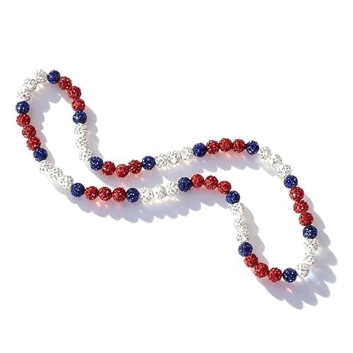 AUSGER Baseball Ice Collection Necklace for Boys Men Sparkly Elastic Bling Beaded Rhinestone Necklace Drip Gift for Girls Kids Players - Image 1