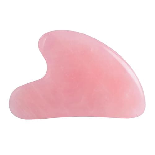 YAMHOHO Gua Sha Jade Stone Gua Sha Massage Tool, Guasha Tool for Face and Body Skin Massage. Tools for SPA Acupuncture, Pink Stone for Body Face Neck and Eye, Skin Care Gift for Woman (Pink) - Image 1
