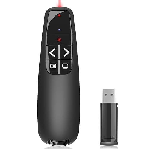 Presentation Clickers for PowerPoint, Clicker for Laptop Presentations Remote, USB Wireless Presenter Remote, Power Point Remote Clicker for Computer/Mac/PPT/Google Slide Advancer - Image 1