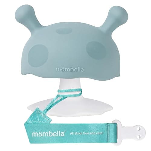 Baby Teething Toys for 3-12 Months+,Silicone Mombella Baby Teether with Suction Base,Soft & Easy to Grasp for Teething Relief,Safe & Comfortable Baby Teether Toys for Sucking Needs,BPA Free (Iron Green) - Iron Green - Image 1