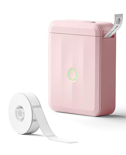 NIIMBOT Label Maker Machine Bluetooth Label Printer for School Home Office Organization, Wireless Mini Labeler D110 Upgraded Version, Label Machine with Label, Pink - Image 1