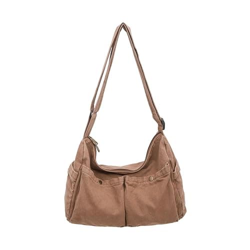 KBTYE Canvas Messenger Bag Cute Crossbody Tote Bag Shoulder for Women Men for School Aesthetic Hobo with Multiple Pockets - Image 1