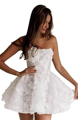 Wchecalino Short Wedding Dresses for Bride 2026 Simple Bridal Shower Dress Boho Mini Wedding Reception Gowns - Image 1
