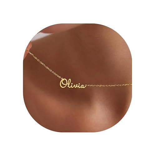 KUKULIKI Custom Tiny Name Necklaces for Women, 18k Gold Plated Delicate Name Necklace Personalized with Curb/Cable Chain, Dainty Birthday Jewelry Gifts for Mom - Image 1