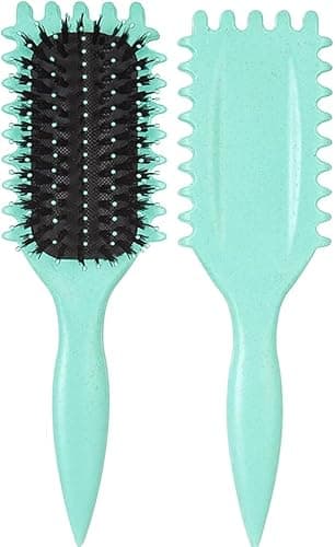 Urbeokr Curl Defining Brush, 2024 Newest Boar Bristle Styling Tool for Curly Hair, Shaping & Defining Curls for Women (Green 1PCS) - Image 1