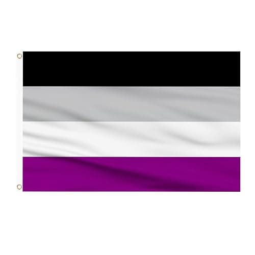 AhfuLife Asexual Flag - 3x5 Ft Rainbow Pride Flag for Outside - Double Side with Brass Eyelets for Asexual Party Decor, LGBT Pride Day Party Wedding Decorations - Image 1