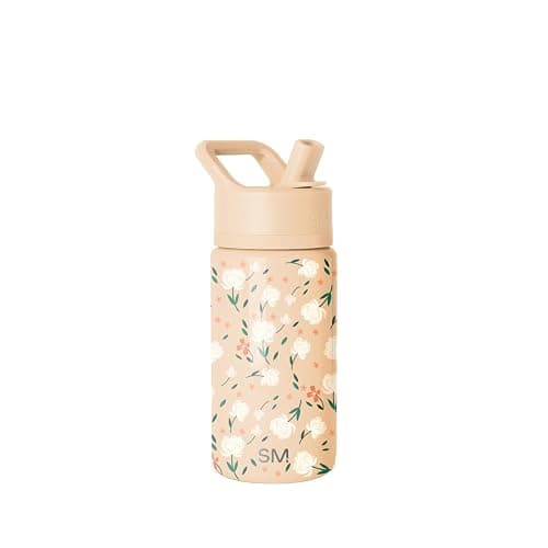 Simple Modern Kids Summit Water Bottle with Straw Lid | 14oz Stainless Steel Cup Insulated Tumbler for Toddlers, School | Chloe Floral - Image 1