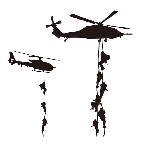 22x22 Helicopter Army Soldier Wall Stickers PVC Vinyl Art Decals Teens Boys Men Military Fans Bedroom Home Decoration - Image 1