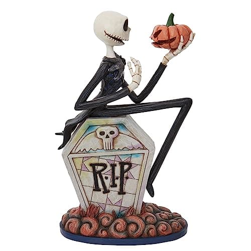 Enesco Jim Shore Disney Traditions Nightmare Before Christmas Jack on Gravestone Figurine, 8.5 Inch, Multicolor - Image 1