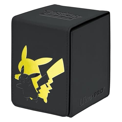 Ultra Pro Elite Series: Pikachu Alcove Flip Deck Box - Premium Leatherette Magic for 100 Double-Sleeved Pokemon Cards & Magic the Gathering - Magnetic Closure & Humor for Trading Card Fans! - Image 1