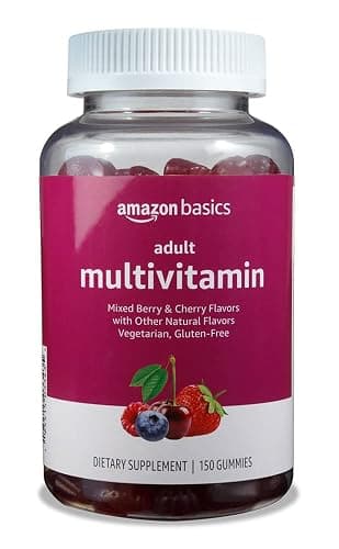 Amazon Basics Adult Multivitamin Gummies, Mixed Berry & Cherry, 150 Gummies, 75-Day Supply, Pack of 1 (Previously Solimo) - Image 1