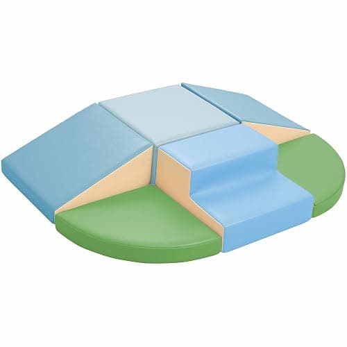 Hoohtoot PU Leather Foam Blocks for Children: 6-Piece Indoor Climbing Play Set - Soft Climbing and Sliding Blocks - Children Learning Gym - Child Activity Structure for Preschool - Image 1