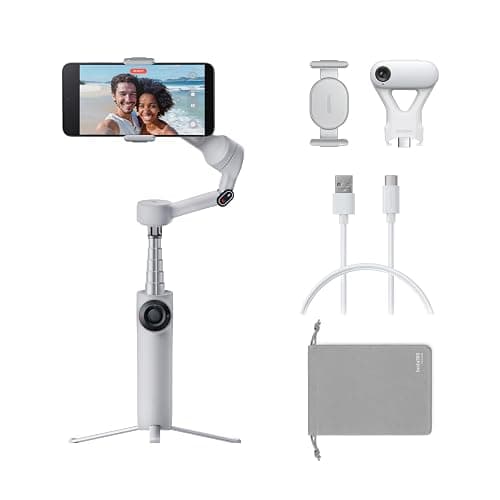 Insta360 Flow 2 Plus KI-Tracker-Bundle Hellgrau– Faltbarer Smartphone-Gimbal, KI-Tracking in jeder App, Multi-Personen-Tracking, Stativ/Selfie-Stick integriert, Fernsteuerung, für iPhone-/Android. - Image 1
