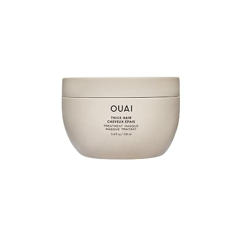 OUAI Thick Hair Mask - Treatment Masque with Almond Oil, Olive Oil, & Hydrolyzed Keratin to Restore Damaged Hair - Phthalate & Paraben Free Masque (3.4 Oz) - Image 1
