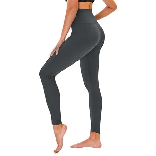 High Waisted Leggings for Women - No See Through Tummy Control Cycling Workout Yoga Pants with Pockets Reg & Plus - Image 1