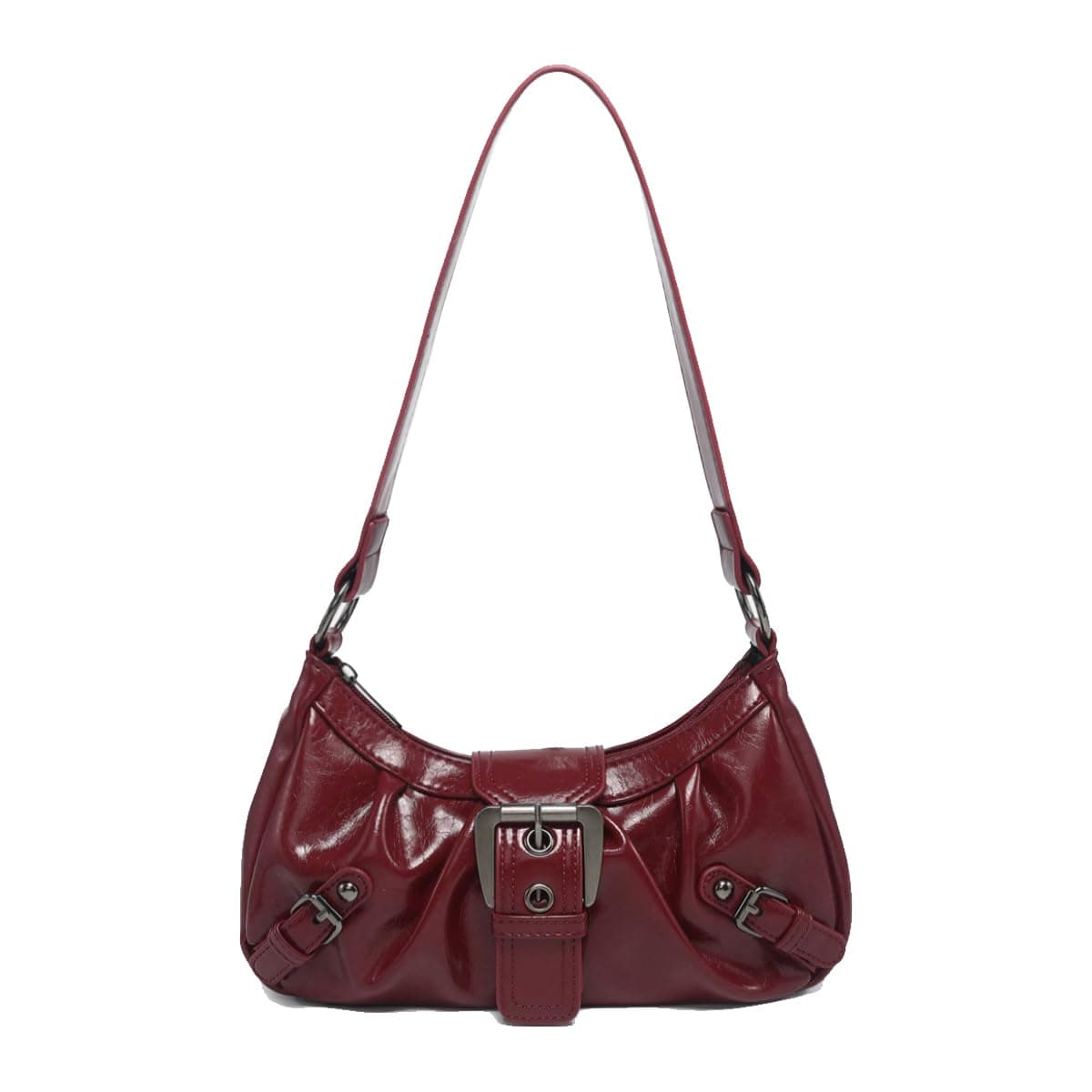 Burgundy leather purse - Image 1