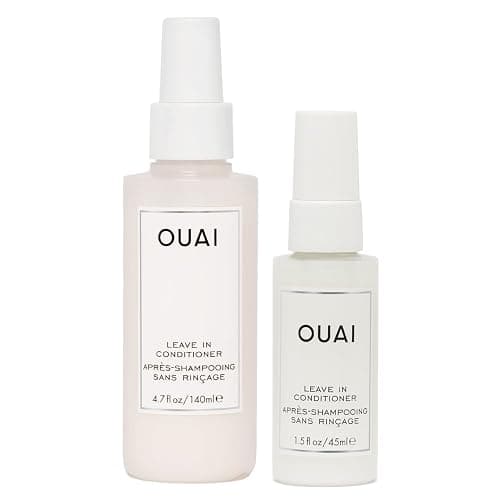 OUAI Leave In Conditioner Bundle - Multitasking Heat Protectant Spray for Hair - Prime Hair for Style, Smooth Flyaways, Add Shine & Use as Detangling Spray (2 Count, 1.5 Oz/4.7 Oz) - Image 1