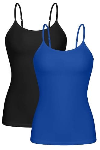 beautyin Cotton Camisole Tops for Women Shelf Bra Adjustable Spaghetti Strap Tank Top Basic Cami Undershirt - Image 1