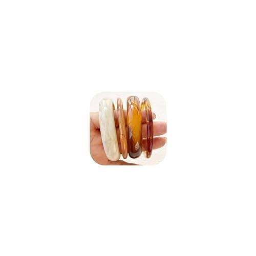 ÌF ME Acrylic Bangles Bracelets for Women, Irregular Acrylic Resin Chunky Bracelets Geometric Fashions Thick Statement bangle Set - Image 1