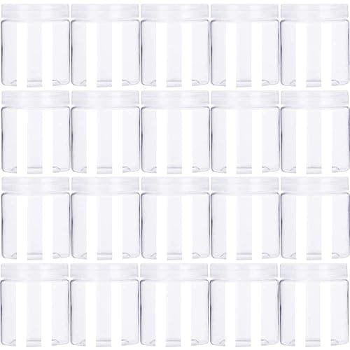 20 Pack 4oz/120ml Round Plastic Jars with Lids Empty Clear Slime Containers,Wide-Mouth Refillable Storage Containers for Cosmetics,Lotion,Food Storage - Image 1