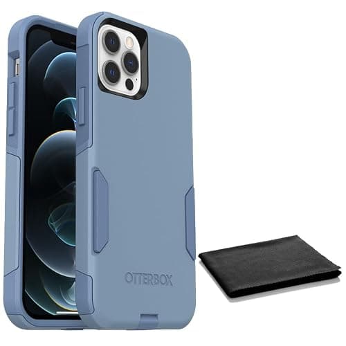 OtterBox iPhone 12 & iPhone 12 Pro (Only) - Commuter Series Case - Crisp Denim (Blue) - with Cleaning Cloth - Slim & Tough - Pocket-Friendly - with Port Protection - Non-Retail Packaging - Image 1