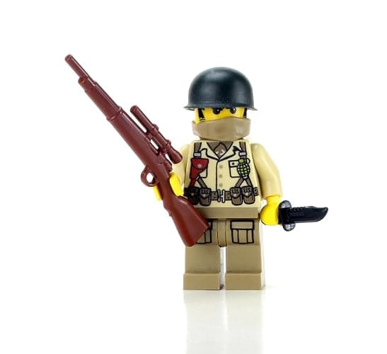 Battle Brick 1.6 Inches Tall Collectible WW2 US Army Sniper Custom Collectible Minifigure | Genuine Military Minifig | Printed in The USA | World WAR 2 | Great Gift for Teen to Adult AFOL - Image 1