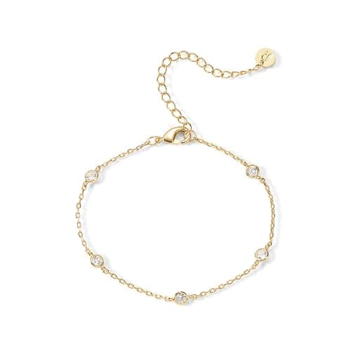 PAVOI 14K Gold Plated Beaded Bracelet for Women | Stackable Gold Bead Bracelet | Adjustable Dainty Gold Jewelry - Image 1