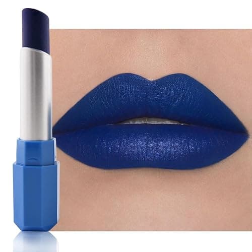 IATMOMOD Steel Blue Cream Matte Lipstick Stick 14#, Longwear Full Coverage Velvet Lip Color, Waterproof Multi-Use Lip & Cheek Makeup for Party & Daily Wear, Labial con color mate para uso diario - Image 1