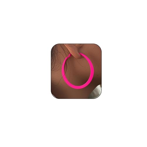 Neon Hoop Earrings for Women Exaggerated 80s 90s Colorful Chunky Statement Hoops Earring Lightweight Hypoallergenic Big Hoops for Glow Party Outfits Y2k Jewelry Accessories - Image 1