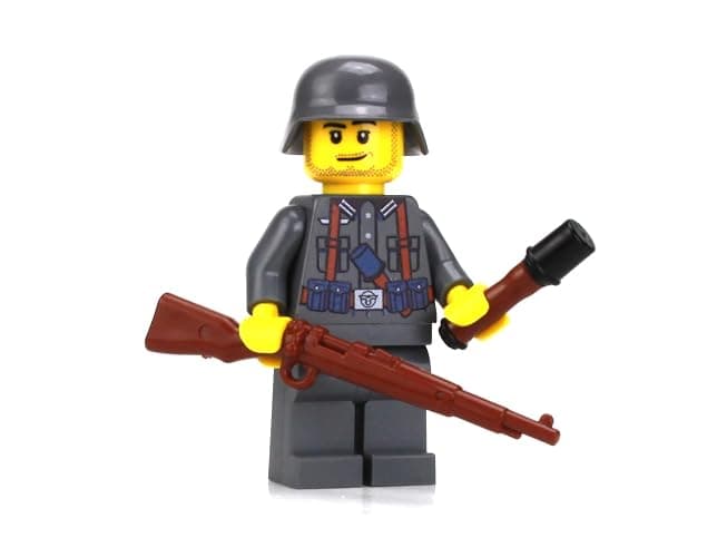 Battle Brick 1.6 Inches Tall German Kar98 WW2 Soldier Custom Minifigure | Printed in the USA | Genuine Military Minifig | Great Gift for Ages 8+ to Adult AFOL - Image 1