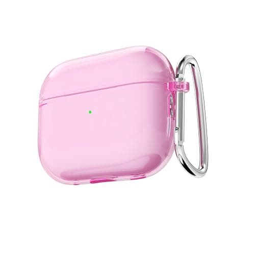 LoeoeL for Airpods Pro 3 Case Clear, Transparent Silicone Cute Girly Airpods Pro 3rd Generation Case with Keychain, Hard Shell Plastic Airpods Cover Accessories for Women Girls, Light Pink - Image 1