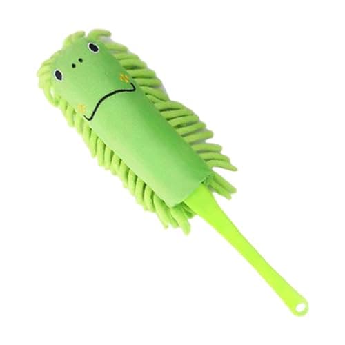 KiBcsLic Microfiber Duster Brush, Detachable Washable Chenille Head, Cartoon Design for Kids Household and Ceiling Fan Cleaning, Green - Image 1