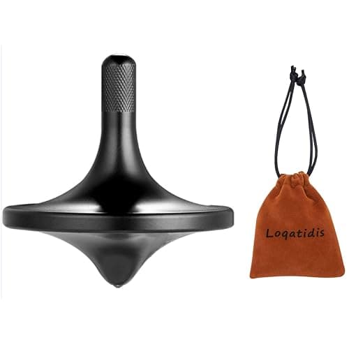 Stainless Steel Spinning Top, Premium Exquisite Well Made Metal Desk EDC Toys, Spin Long Time Perfect Balance, Help Relieve Stress, Anxiety (Large/Black) - Image 1