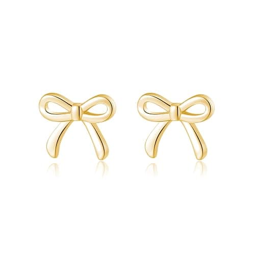 SLUYNZ Solid 925 Sterling Silver Tiny Bow Earrings Stud for Women Teens Small Bowknot post Stud Earrings - Image 1