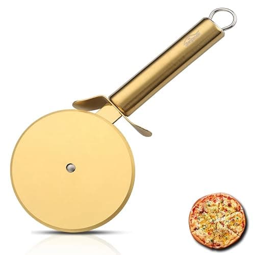 Berglander Pizza Wheel, Gold Titanium Plating Stainless Steel Pizza Cutter, Super Sharp Pizza Slicer With Titanium Gold Plating, Pastry Cutter, Easy to Clean And Stored - Image 1