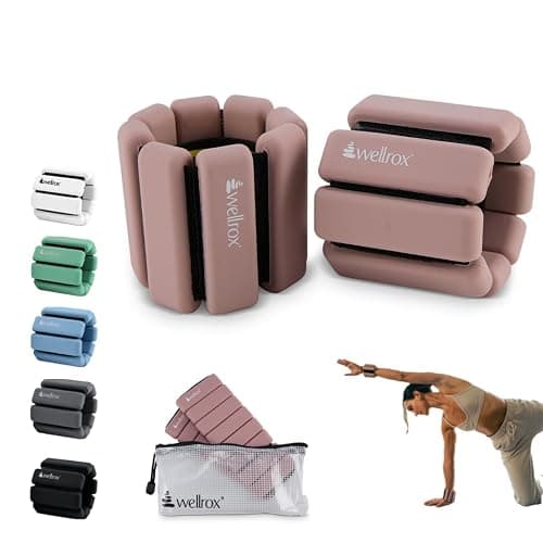 Wellrox Weighted Bangles – Adjustable Ankle and Wrist Weights for Women & Men – Set of Ankle Weights 2 lbs (1 lb Each Wrist Weight) | Weighted Arm Bands for Pilates, Yoga, Running & Walking - Image 1
