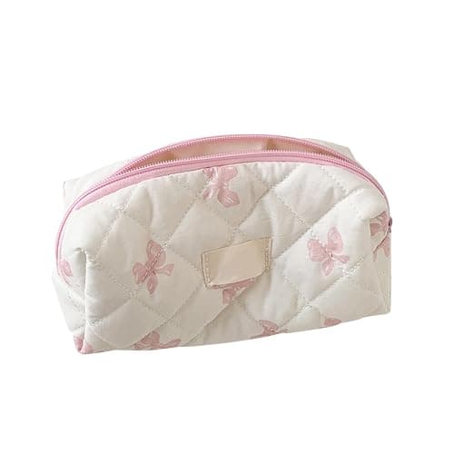 Bow Pattern Stationery Bag,Portable Aesthetic Bows Pattern Stationery Bag,Cosmetic Organizer, Portable Case for Students - Image 1