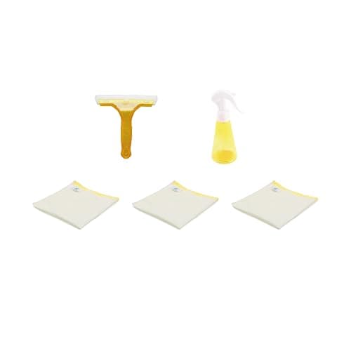 Small Squeegee, Spray Bottle and Cloth Set Cleaning Tools for Small Hands Montessori Practical Life Material (Yellow) - Yellow - Image 1
