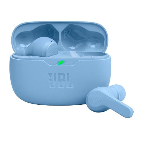 JBL Vibe Beam - True Wireless JBL Deep Bass Sound Earbuds, Bluetooth 5.2, Water & Dust Resistant, Hands-free call with VoiceAware, Up to 32 hours of battery life (Blue) - Image 1