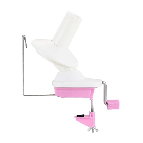 MYFULLY Manual Yarn Ball Winder Capacity 4-Ounce Hand-Operated Winder Holder for Swift Yarn Wool Fiber String Ball (Pink) - Image 1