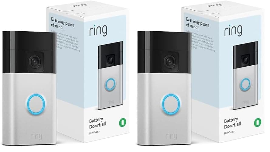 Ring Battery Doorbell (newest model), Home or business security with Head-to-Toe video, Live View with Two-Way Talk, and Motion Detection & Alerts, 2-pack, Satin Nickel - Image 1
