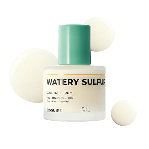 SINSURU Watery Sulfur 82 Soothing Serum – Gentle Daily Face Serum for Acne-Prone & Sensitive Skin with 82% Sulfur Hot Spring Water, Fragrance-Free Formula | Korean Skincare (1.69 fl.oz / 50ml) - Image 1